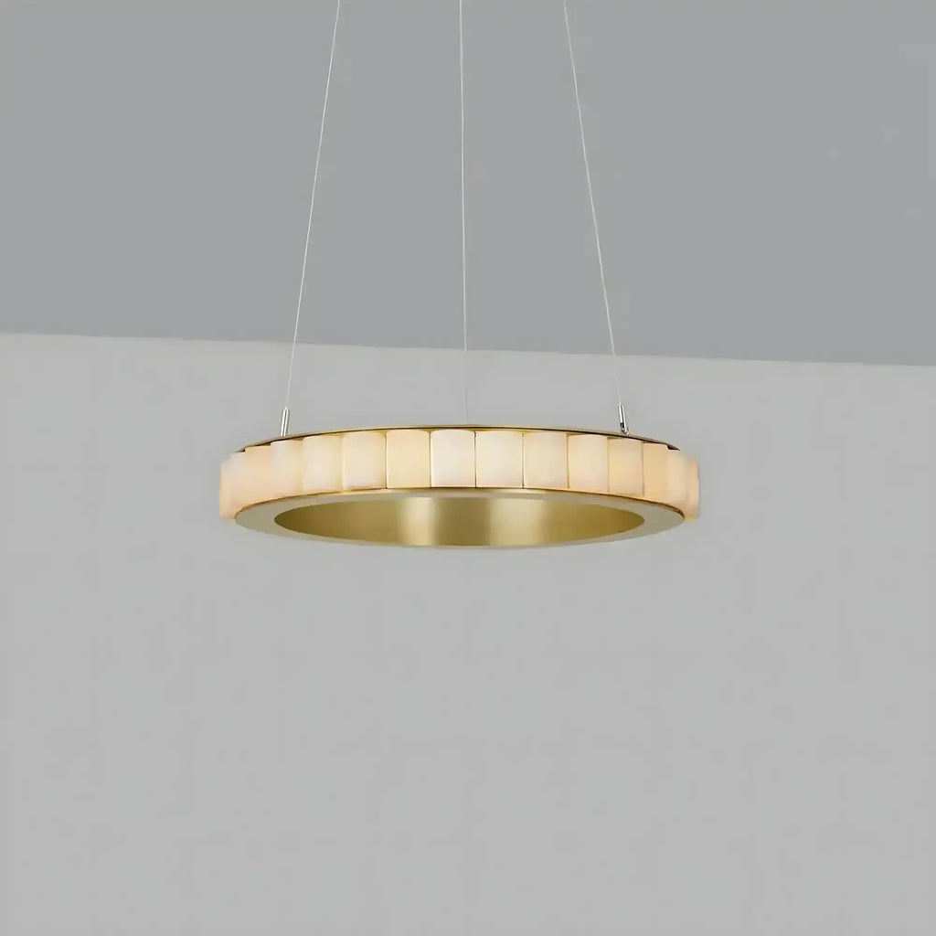 Avalon Alabaster Round Chandelier - 31.5″Dia x 59″HBlackWarm White-Manorlights