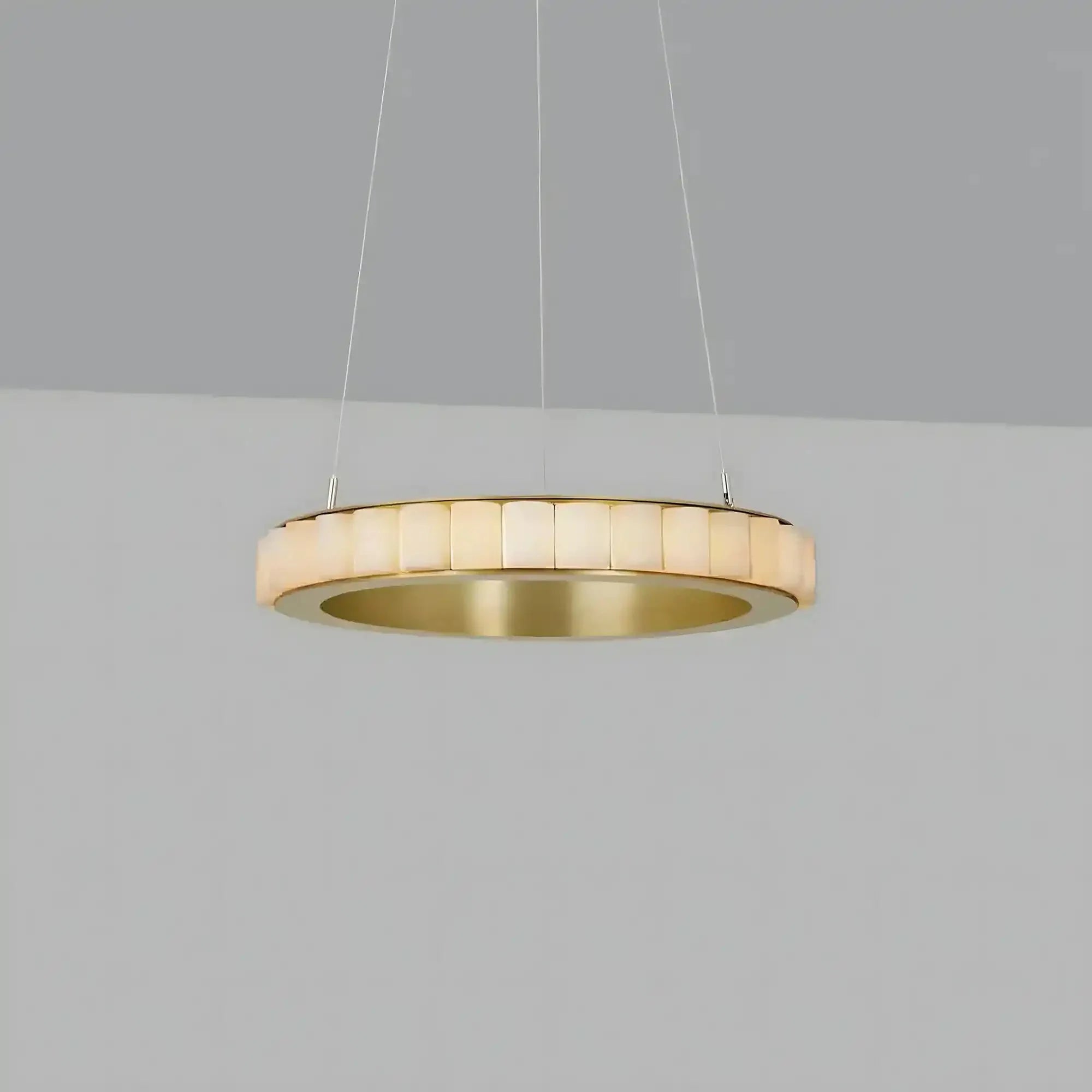 Avalon Alabaster Round Chandelier - 31.5″Dia x 59″HBlackWarm White-Manorlights