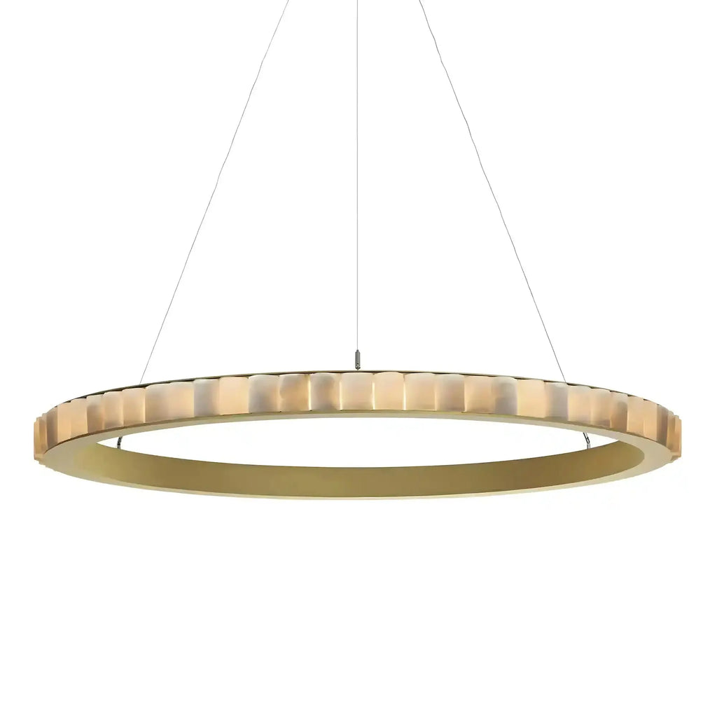 Avalon Alabaster Round Chandelier - 39.4″Dia x 59″HCopperWarm White-Manorlights