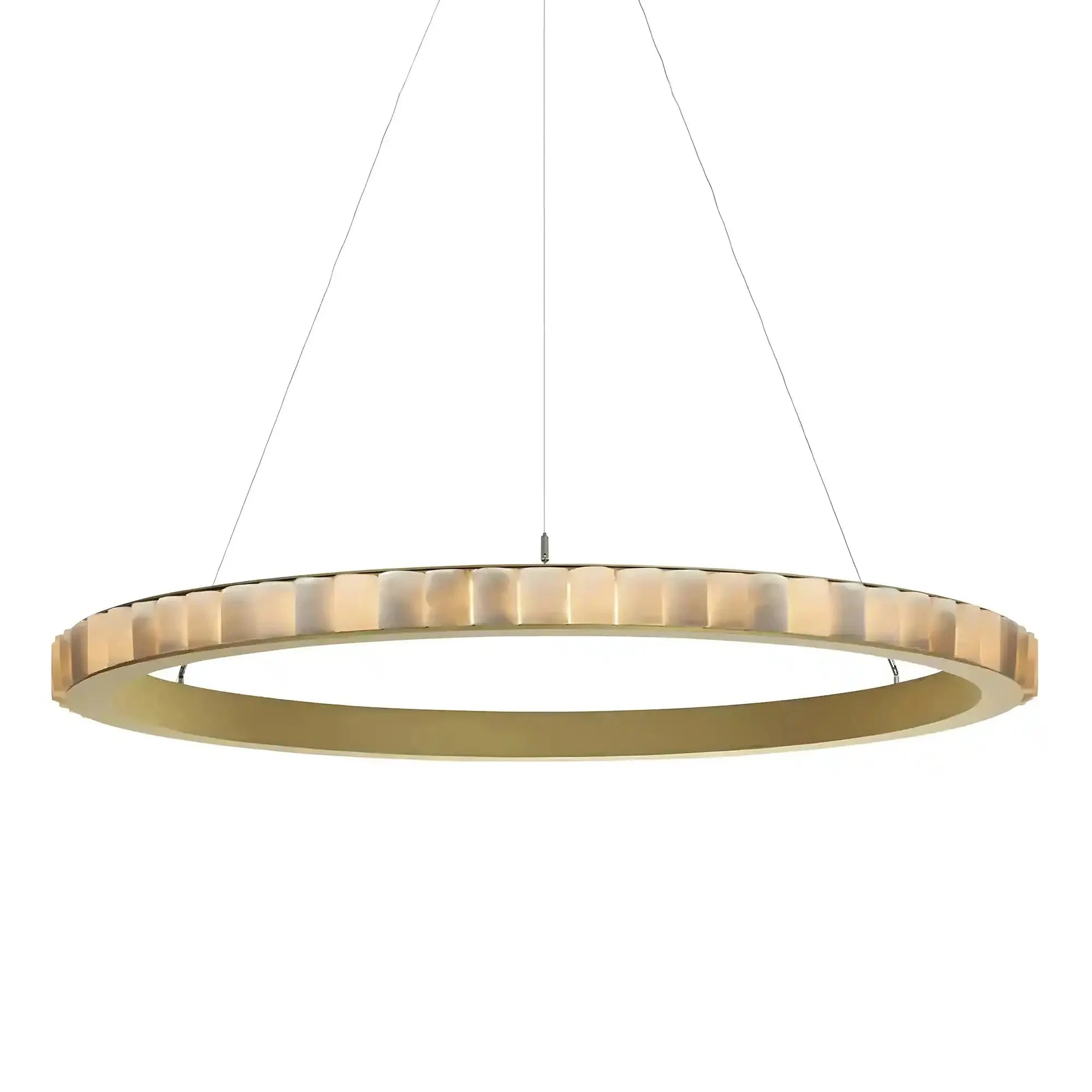 Avalon Alabaster Round Chandelier - 39.4″Dia x 59″HCopperWarm White-Manorlights