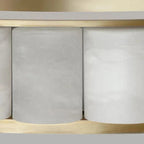 Avalon Halo Modern Chandelier - Satin Brass With Honed Alabaster Stone-Manorlights