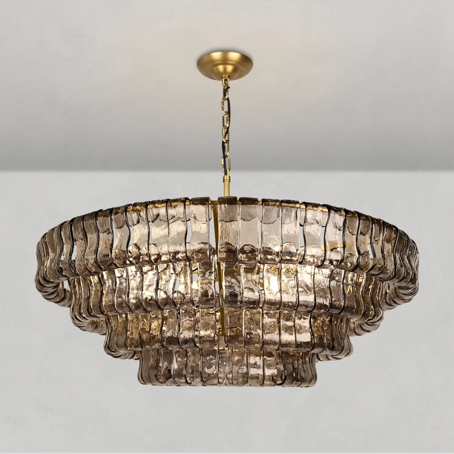 Art Glass Ghiaccio Round Chandelier 36" 48" 60"-MEET LIGHTING