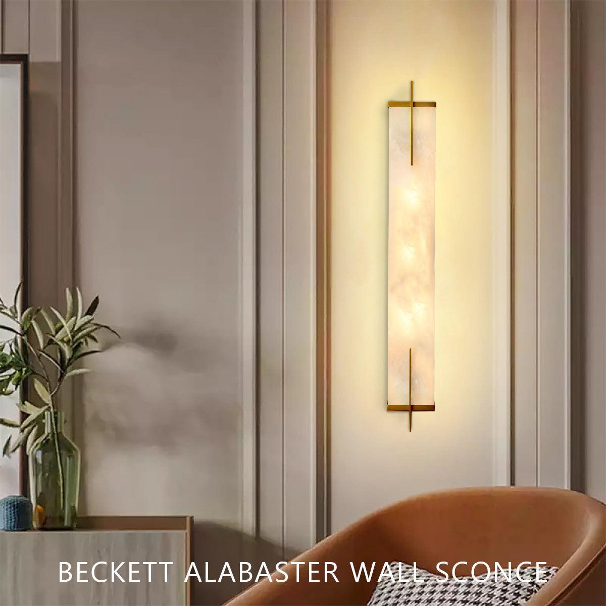Beckett Alabaster Wall Sconce-NORMAL-Manorlights
