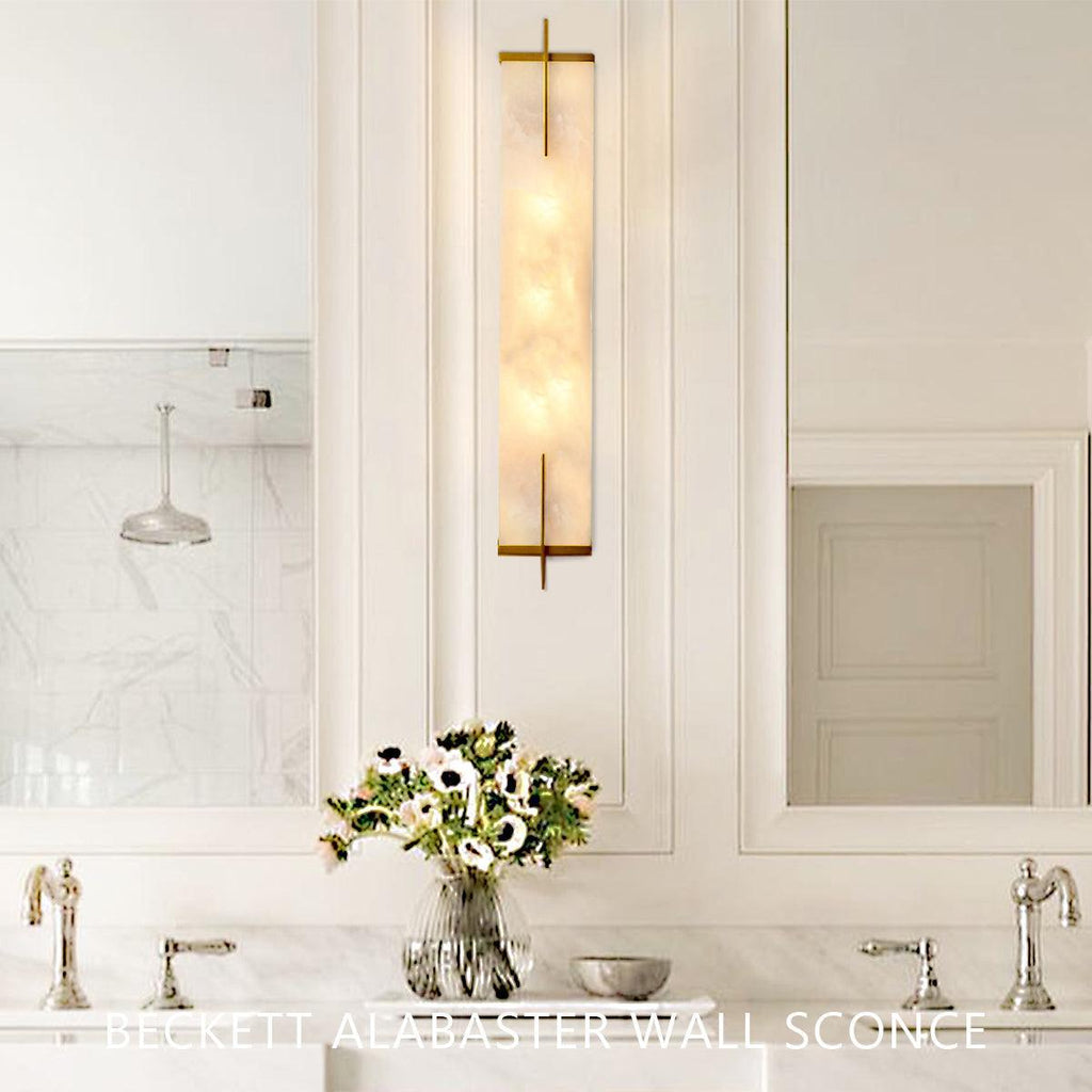 Beckett Alabaster Wall Sconce-NORMAL-Manorlights