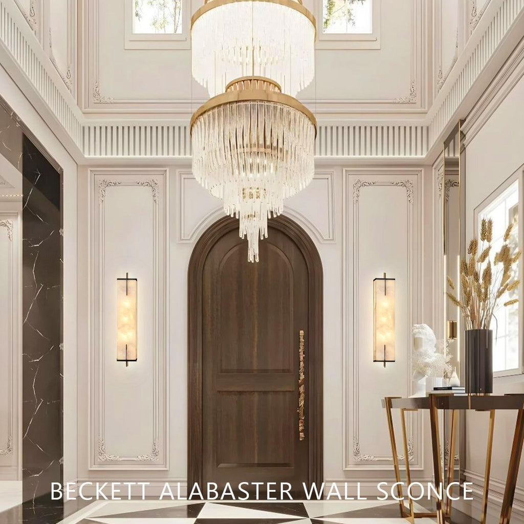 Beckett Alabaster Wall Sconce-NORMAL-Manorlights