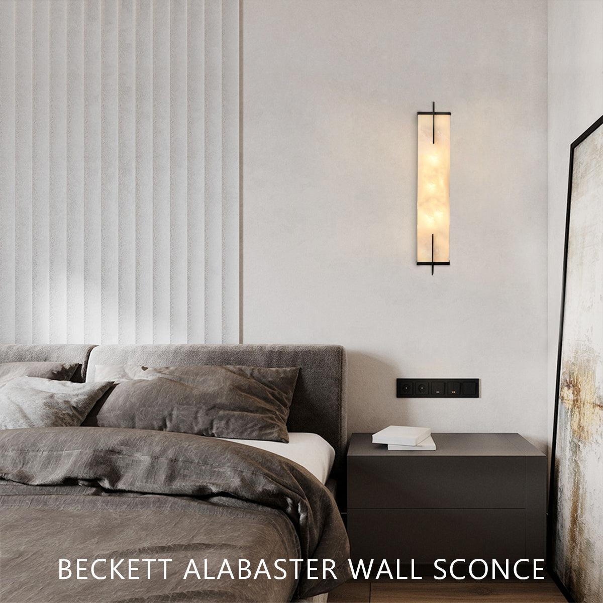 Beckett Alabaster Wall Sconce-NORMAL-Manorlights
