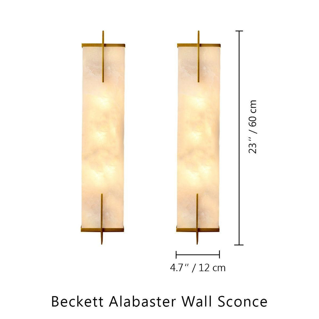 Beckett Alabaster Wall Sconce-NORMAL-Manorlights