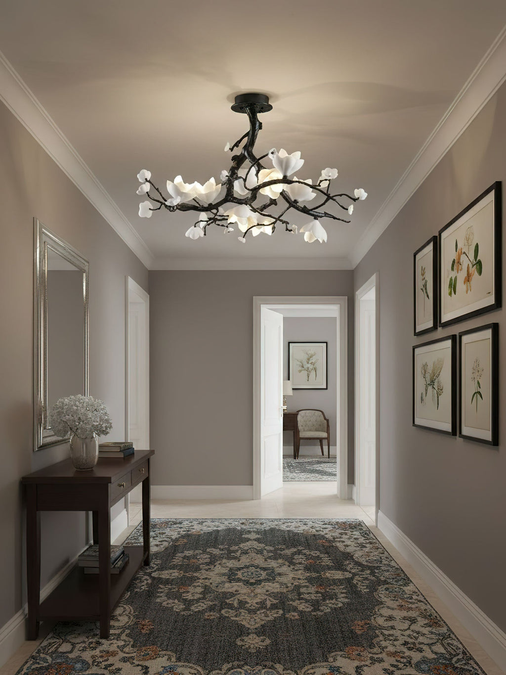 Black Branch Copper Tree Chandelier-Manorlights