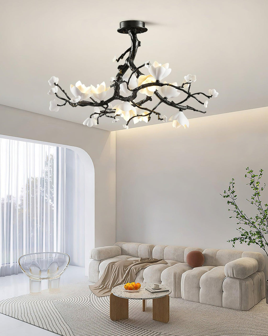 Black Branch Copper Tree Chandelier-Manorlights