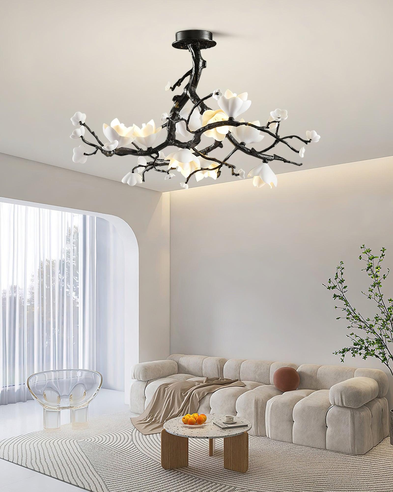 Black Branch Copper Tree Chandelier-Manorlights