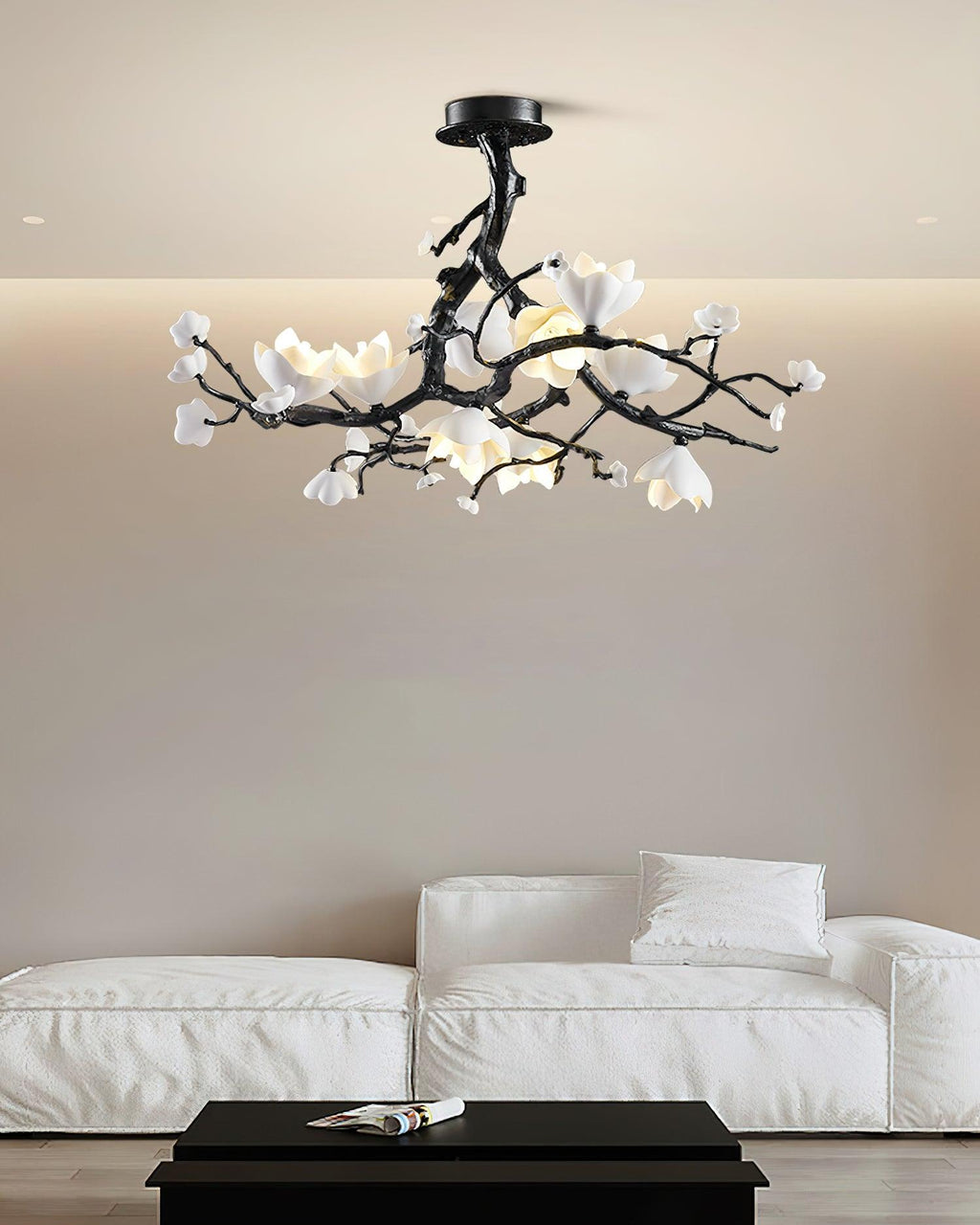 Black Branch Copper Tree Chandelier-Manorlights