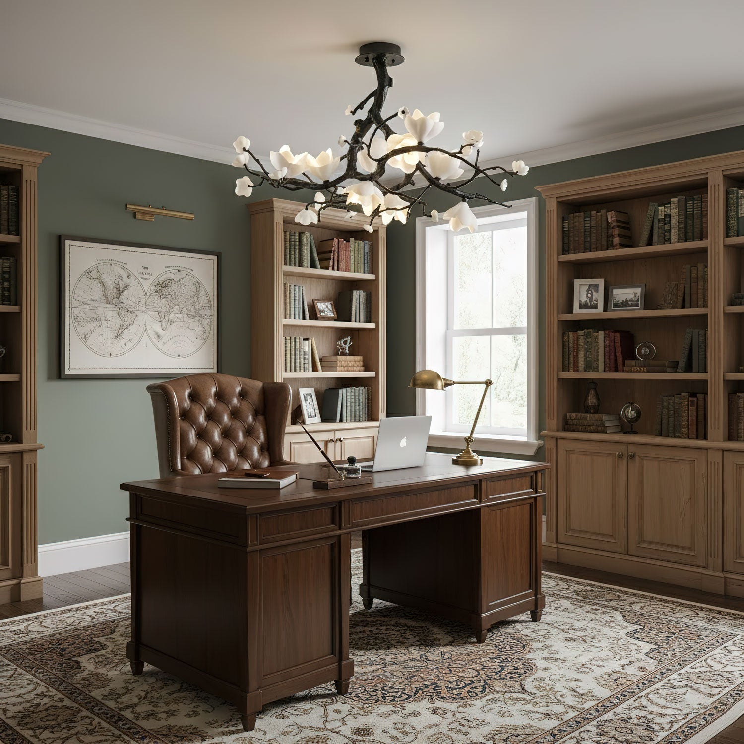 Black Branch Copper Tree Chandelier-Manorlights
