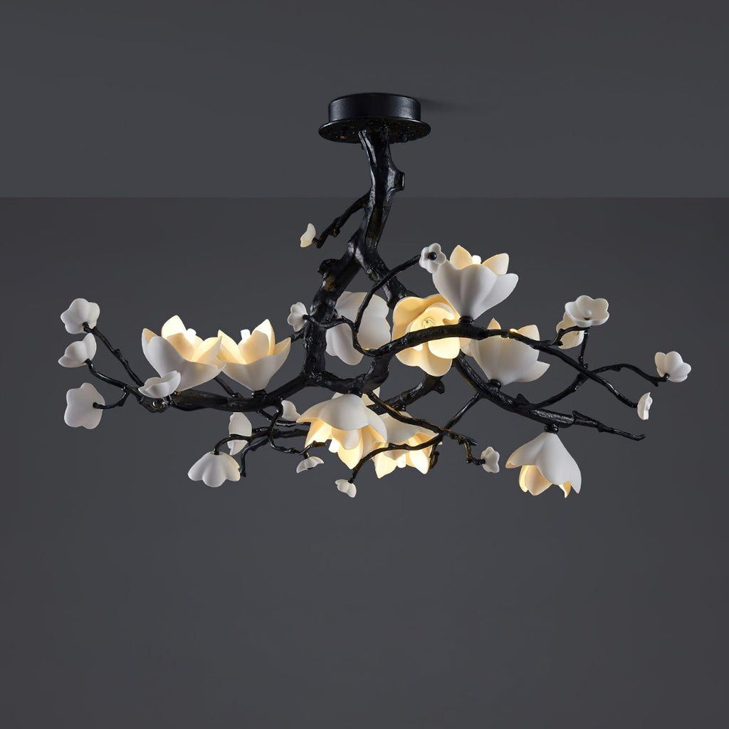 Black Branch Copper Tree Chandelier-Manorlights
