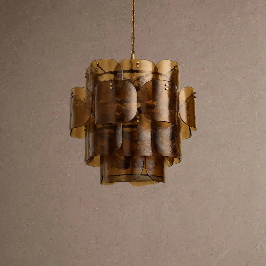 Blaire Round Chandelier - BrownBlushlighting