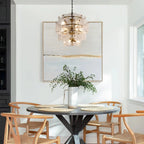 Blaire Round Chandelier - amber finish, modern home lighting