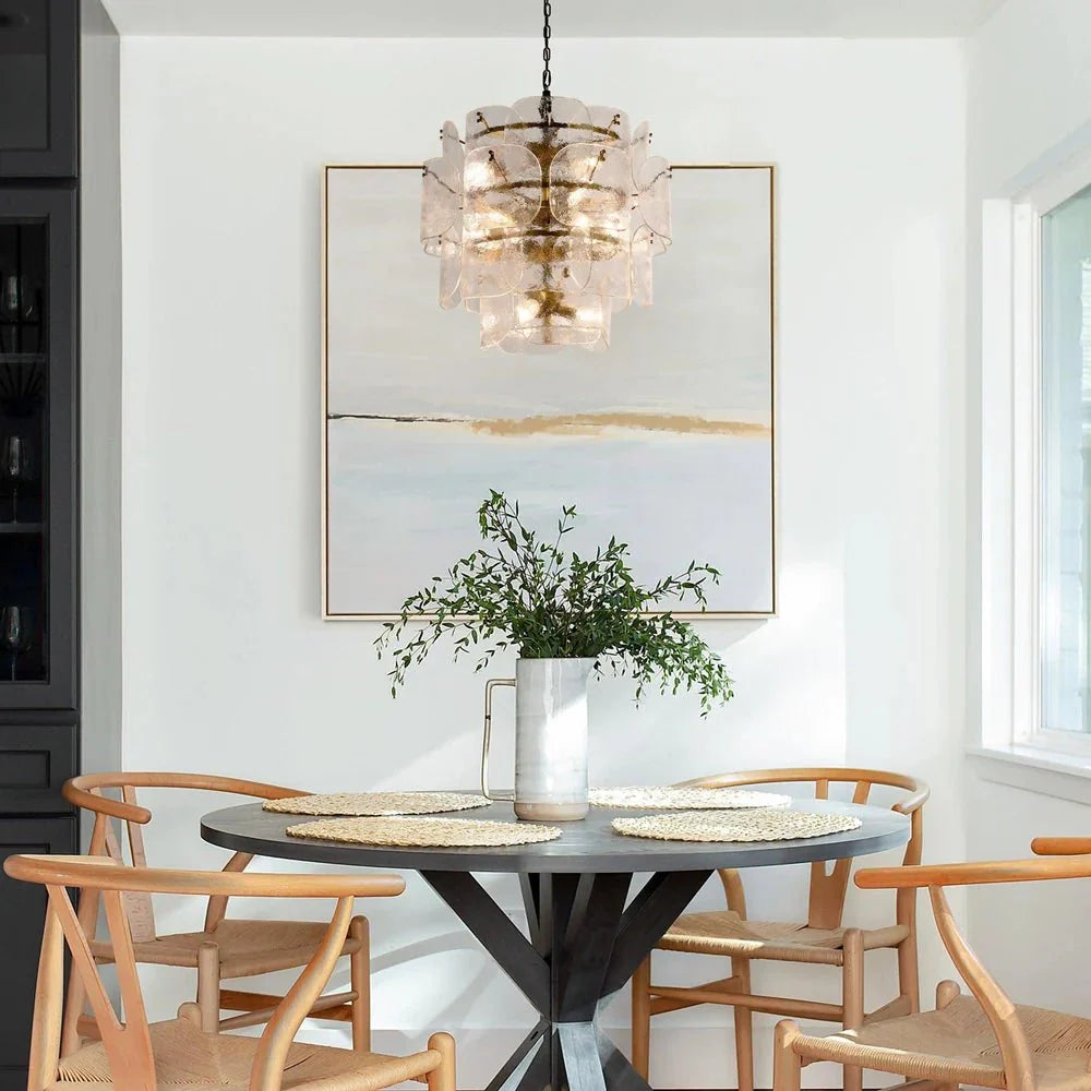 Blaire Round Chandelier - amber finish, modern home lighting