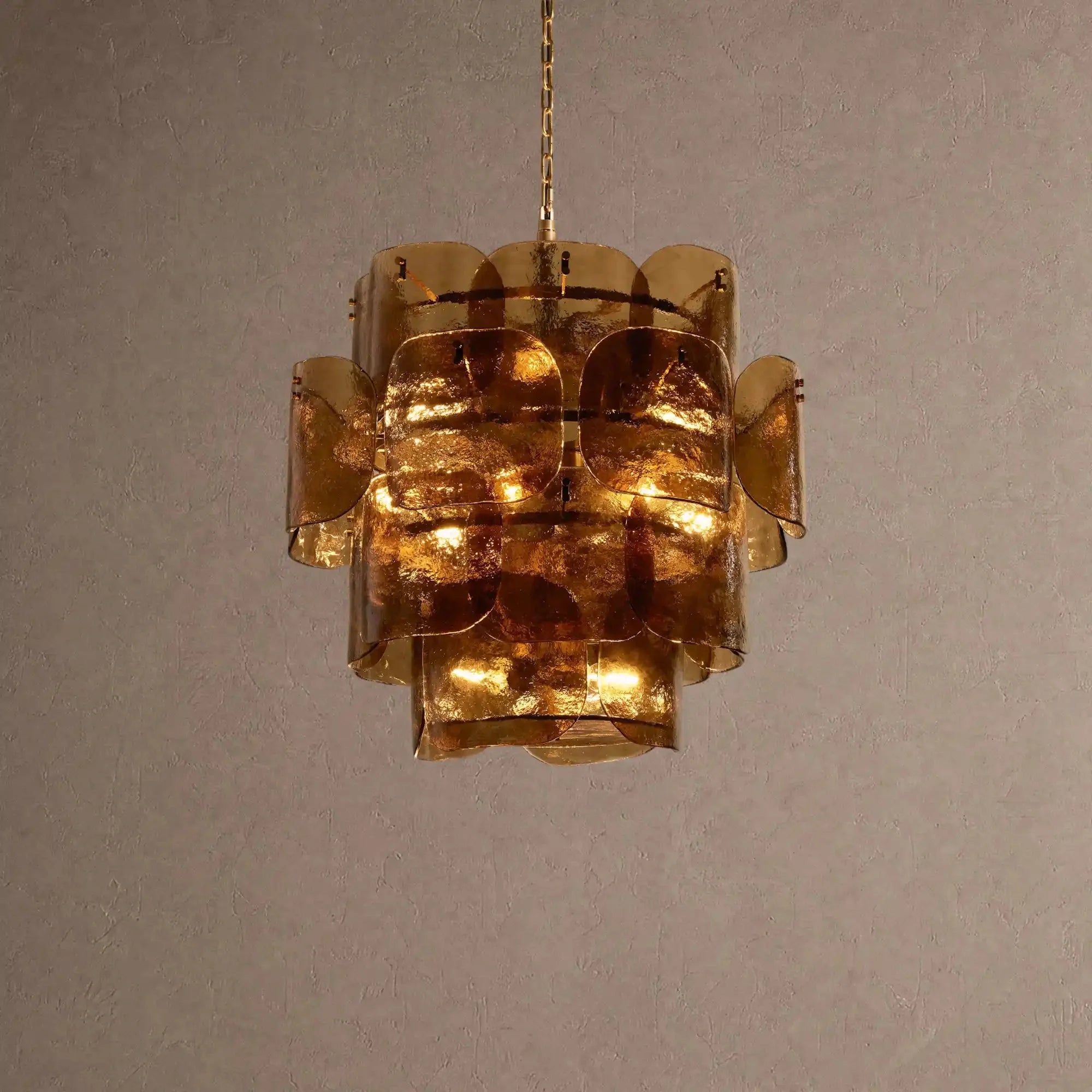 Blaire Round Chandelier - BrownBlushlighting