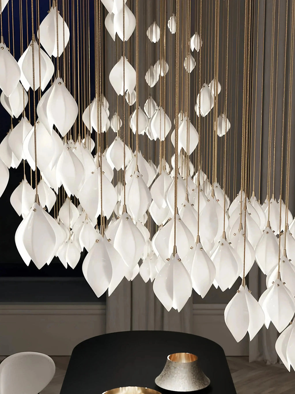 Bloom Chandelier - 26 Lights | Ellipse styleEmitting White LightingBlushlighting