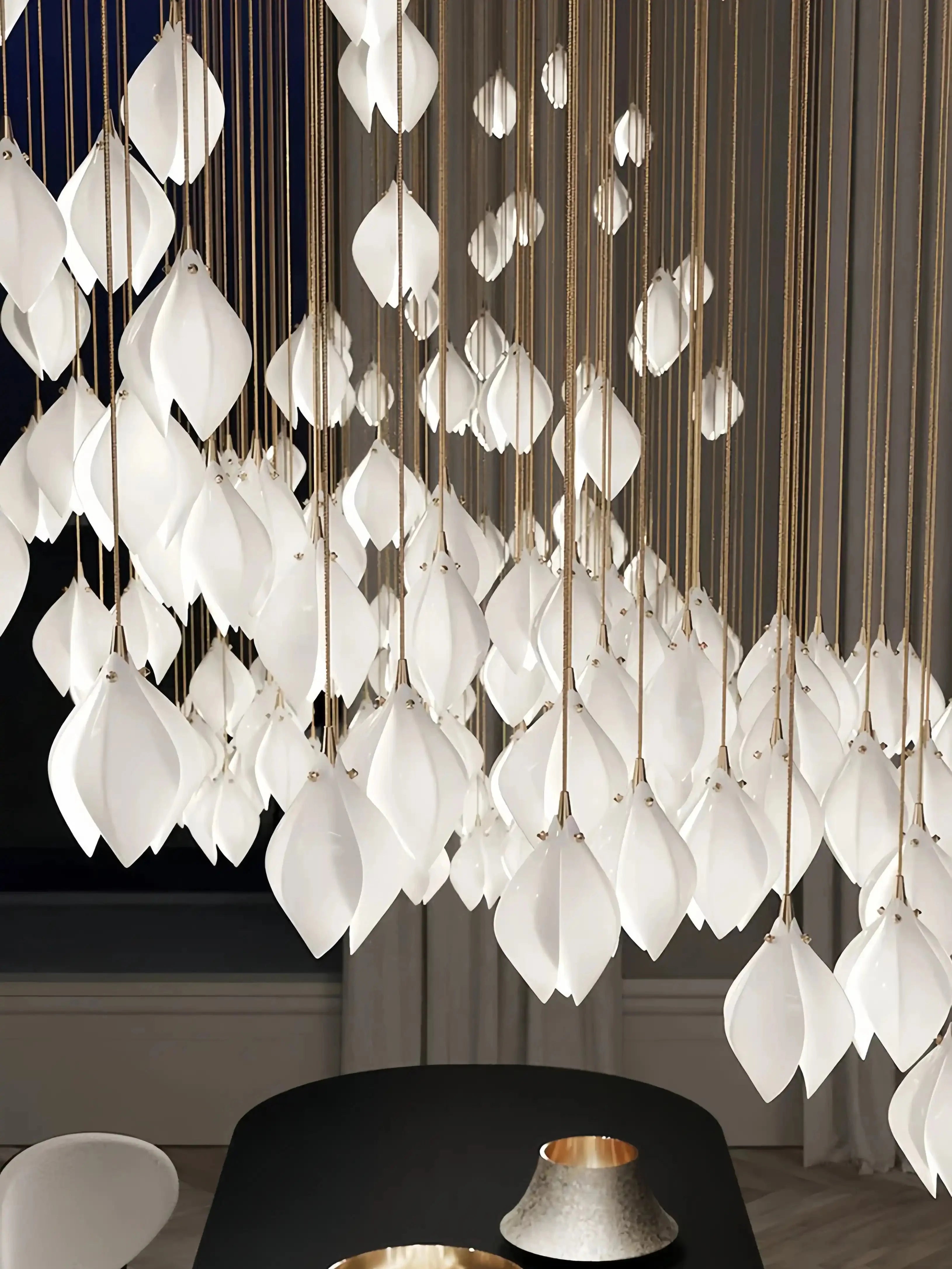 Bloom Chandelier - 26 Lights | Ellipse styleEmitting White LightingBlushlighting
