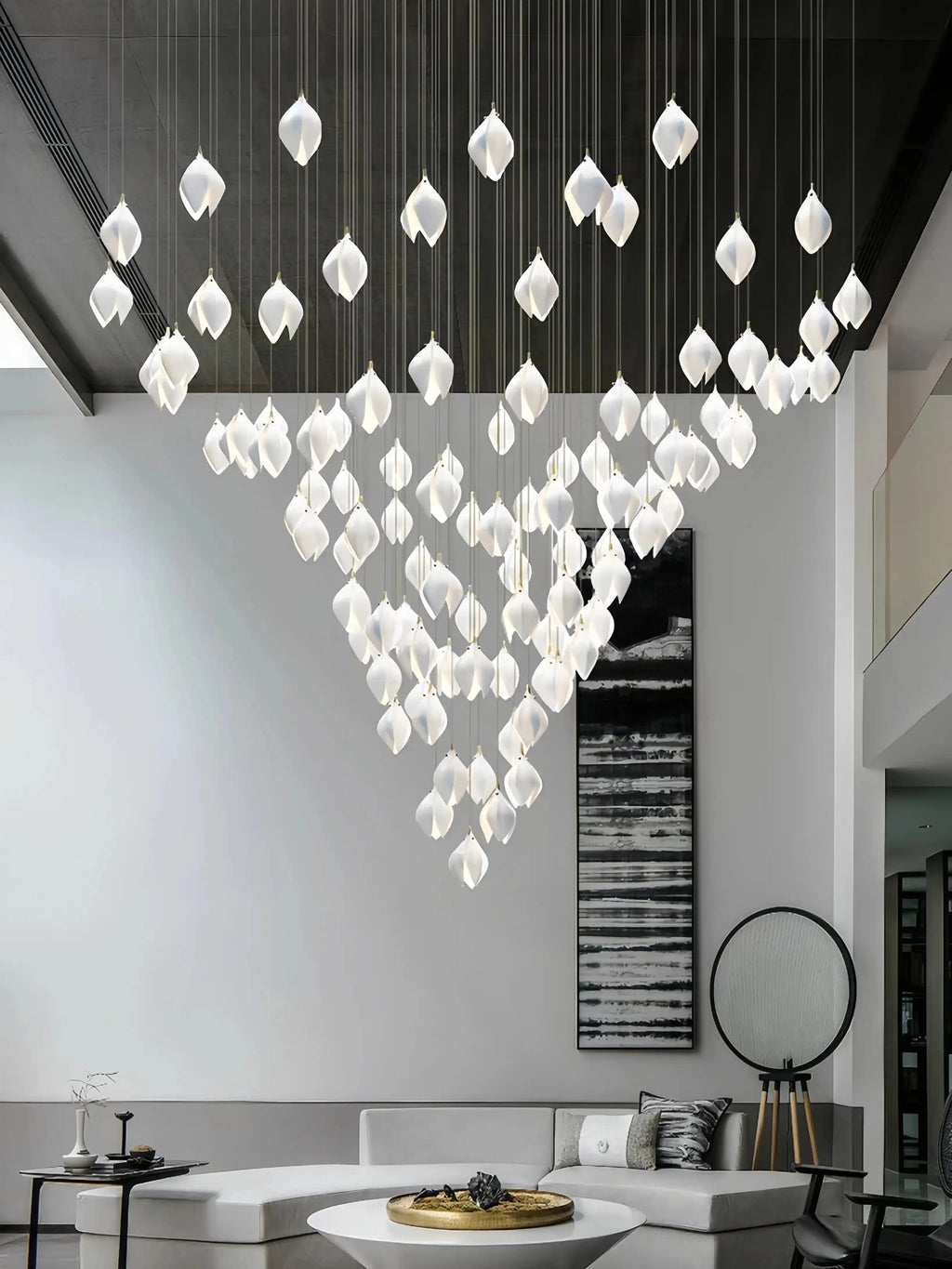 Bloom Chandelier - 26 Lights | Ellipse styleEmitting White LightingBlushlighting