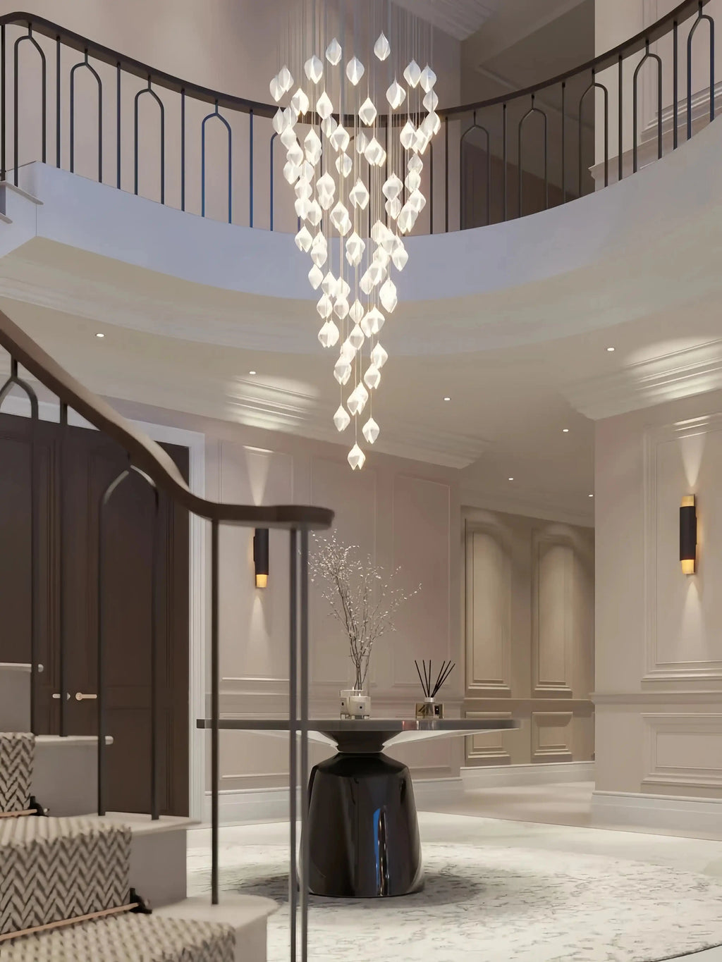 Bloom Chandelier - 26 Lights | Ellipse styleEmitting White LightingBlushlighting