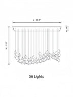Bloom Chandelier - 26 Lights | Ellipse styleEmitting White LightingBlushlighting