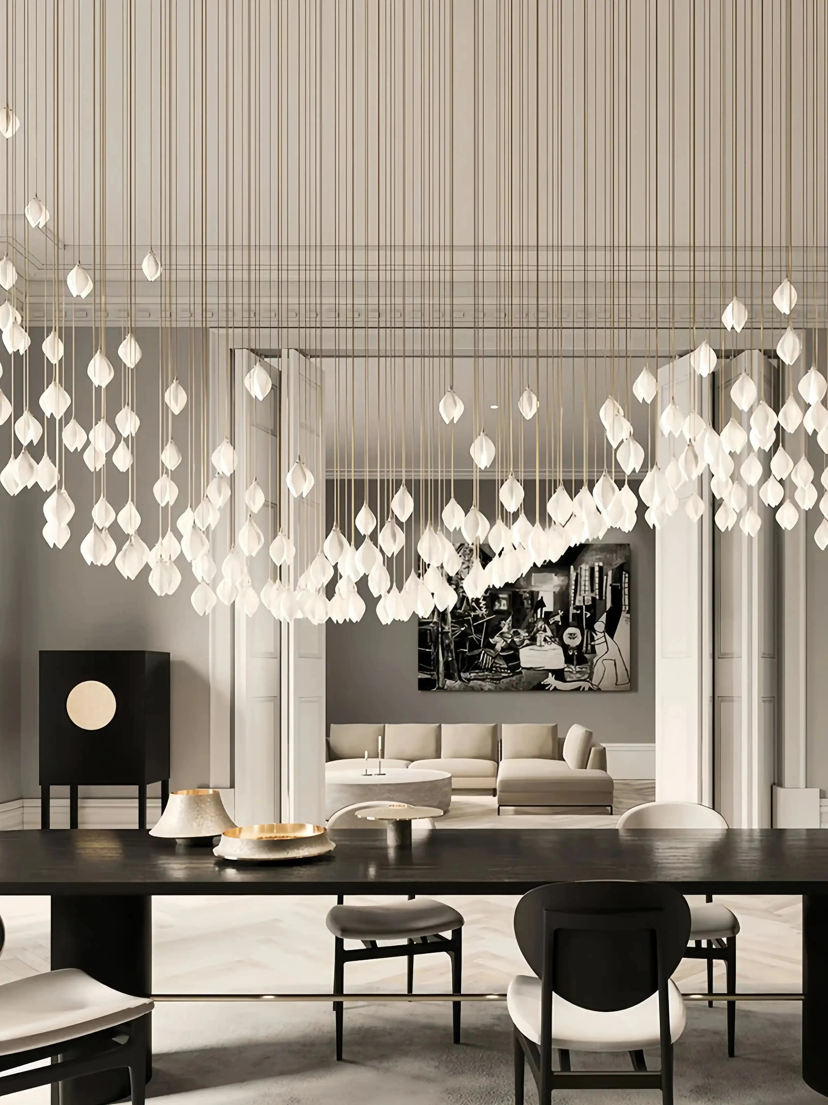 Bloom Chandelier - 26 Lights | Ellipse styleEmitting White LightingBlushlighting