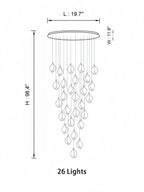 Bloom Chandelier - 26 Lights | Ellipse styleEmitting White LightingBlushlighting