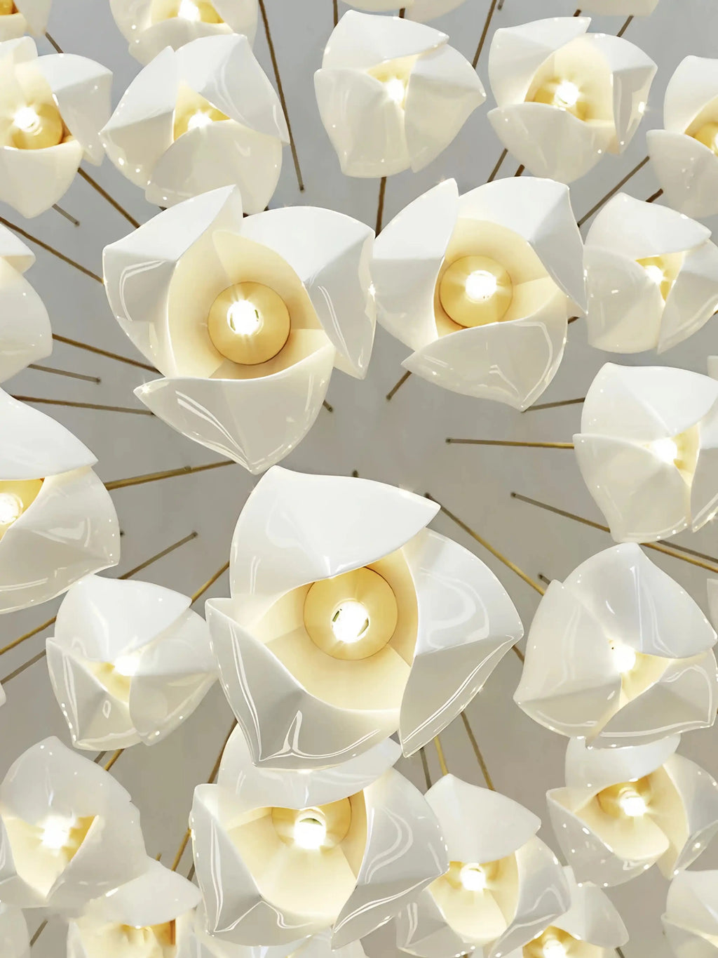 Bloom Chandelier - 26 Lights | Ellipse styleEmitting White LightingBlushlighting