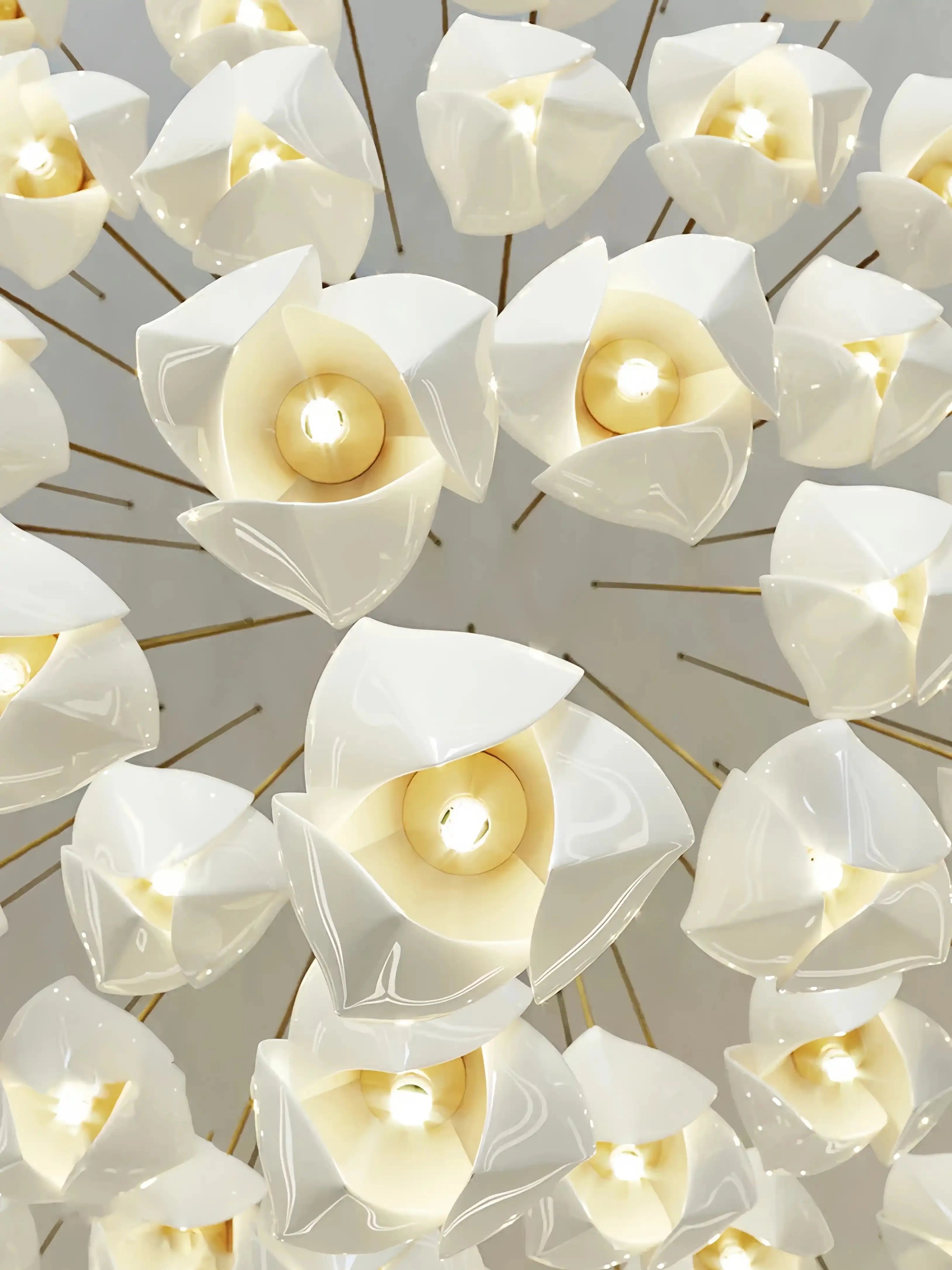 Bloom Chandelier - 26 Lights | Ellipse styleEmitting White LightingBlushlighting