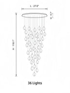 Bloom Chandelier - 26 Lights | Ellipse styleEmitting White LightingBlushlighting