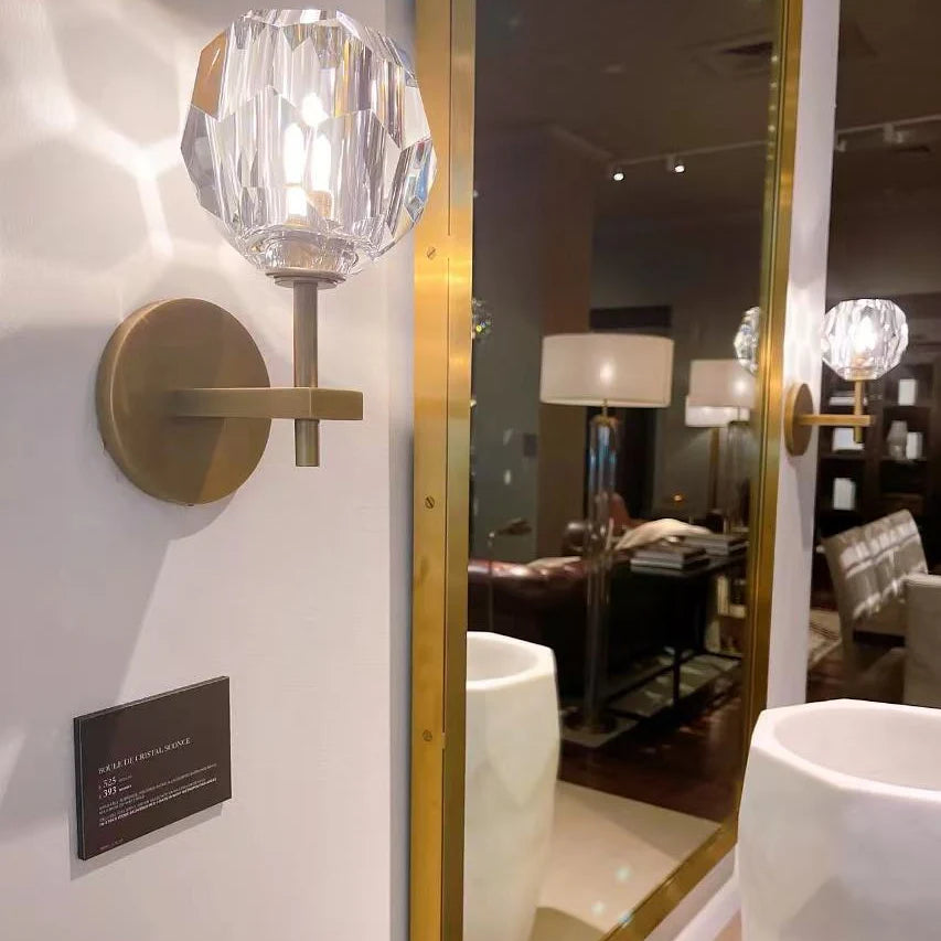 Boule De Clear Crystal Grand Wall Sconce