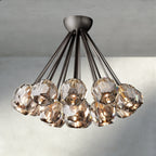 Boule De Clear/ Smoke Cristal Flushmount 24"-Manorlights