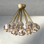 Boule De Clear/ Smoke Cristal Flushmount 24"-Manorlights