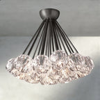 Boule De Clear/ Smoke Cristal Flushmount 24"-Manorlights