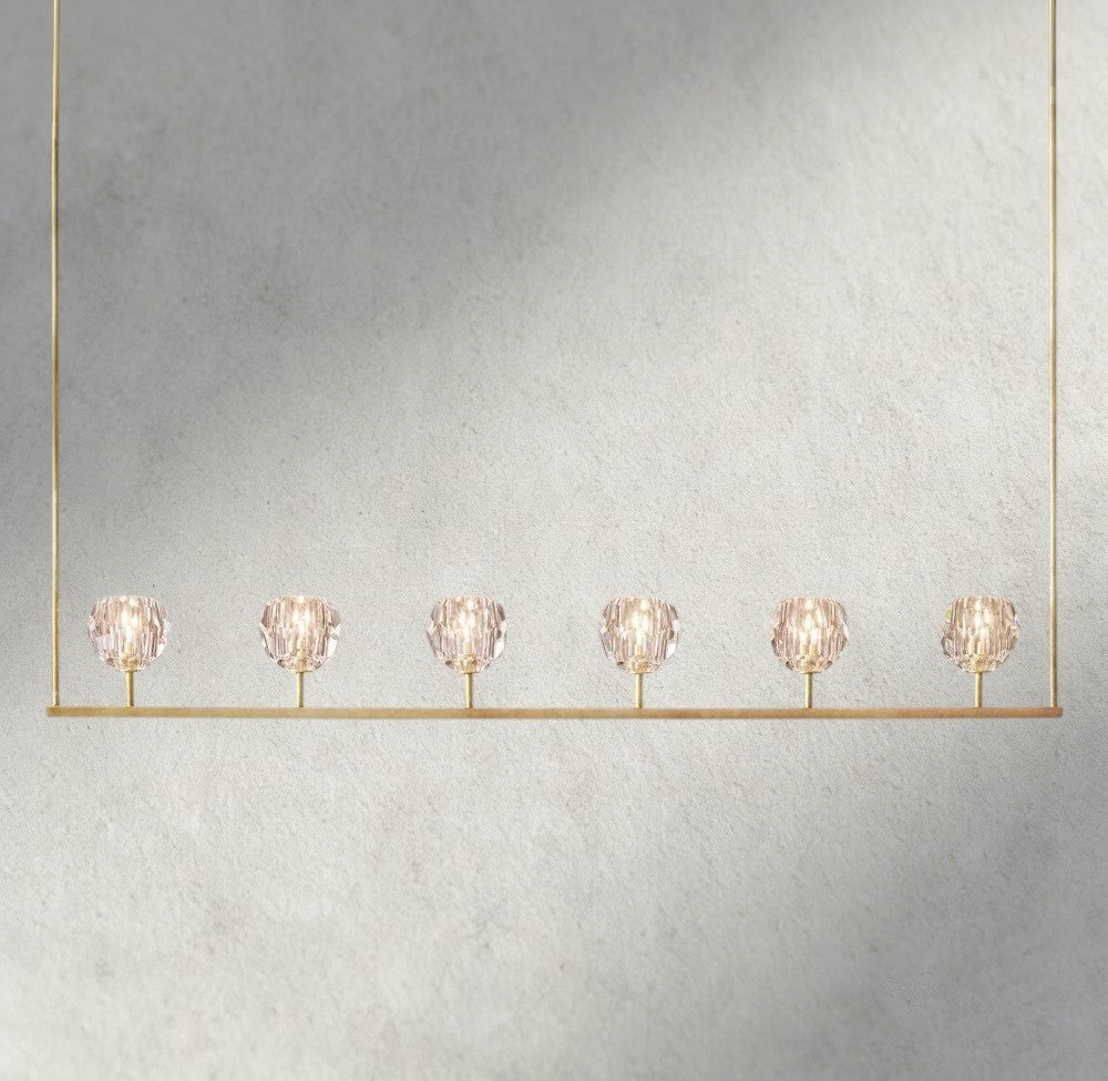Boule De Cristal Clear Glass Linear Chandelier 48", 60"-Manorlights