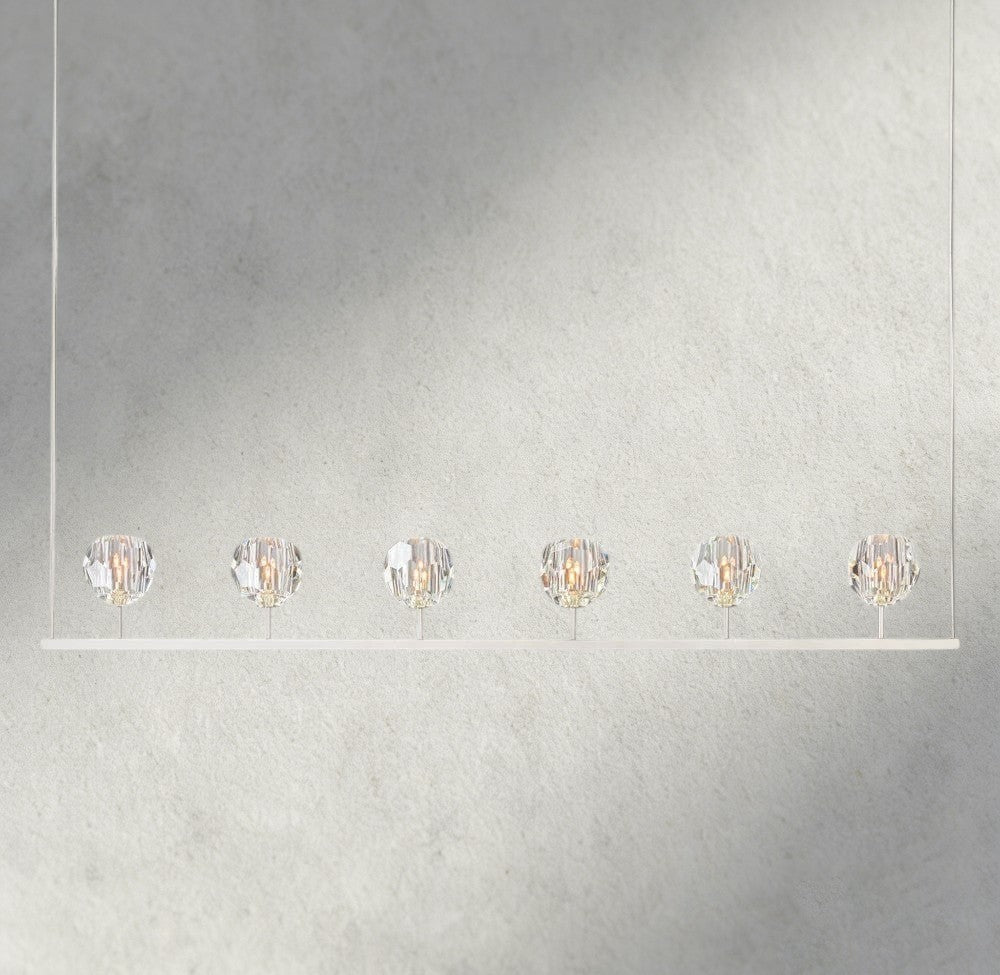 Boule De Cristal Clear Glass Linear Chandelier 48", 60"-Manorlights