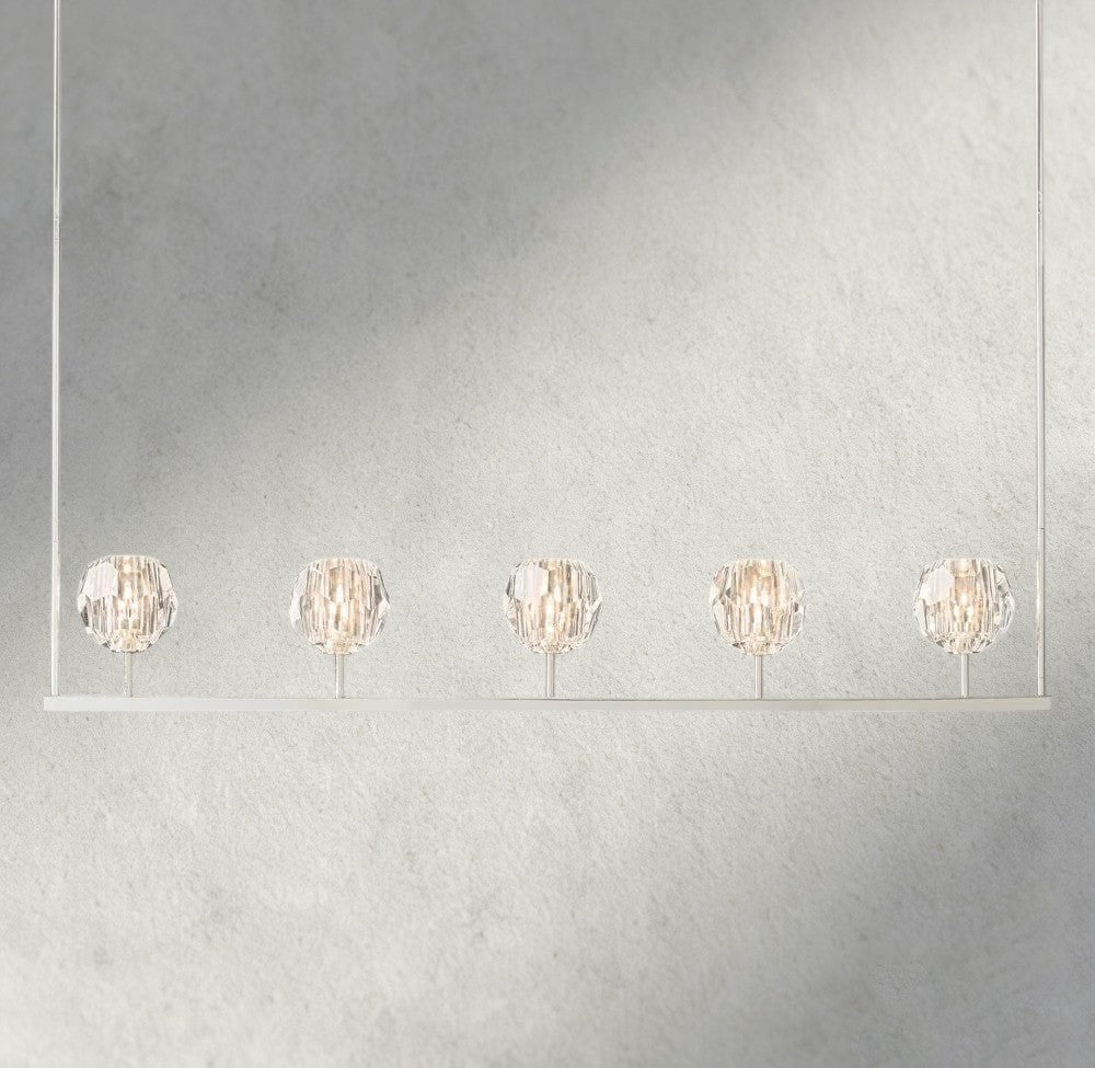 Boule De Cristal Clear Glass Linear Chandelier 48", 60"-Manorlights