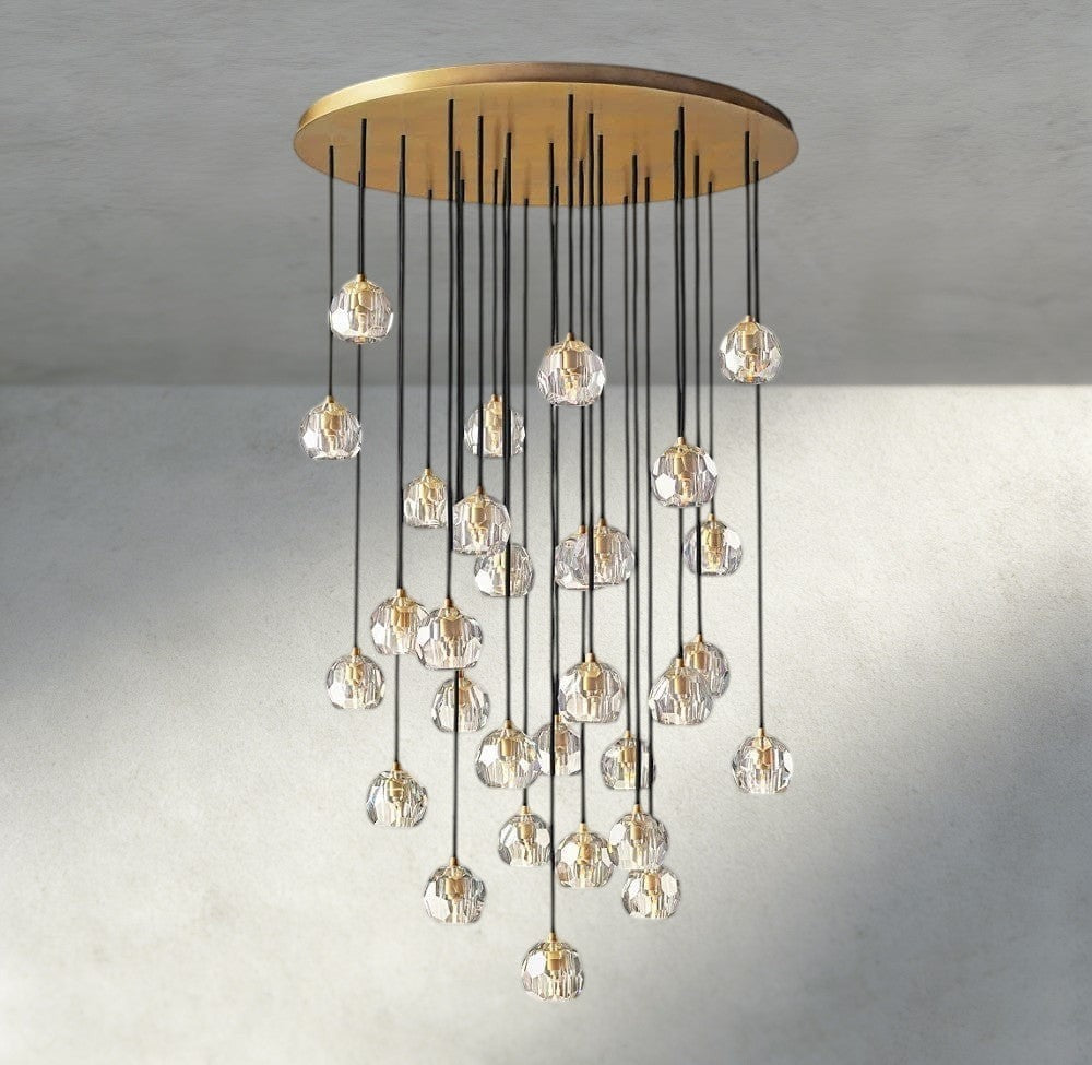 Boule De Cristal Clear/ Smoke Glass Round Cluster Chandelier 14", 19", 24", 30", 40"-Manorlights