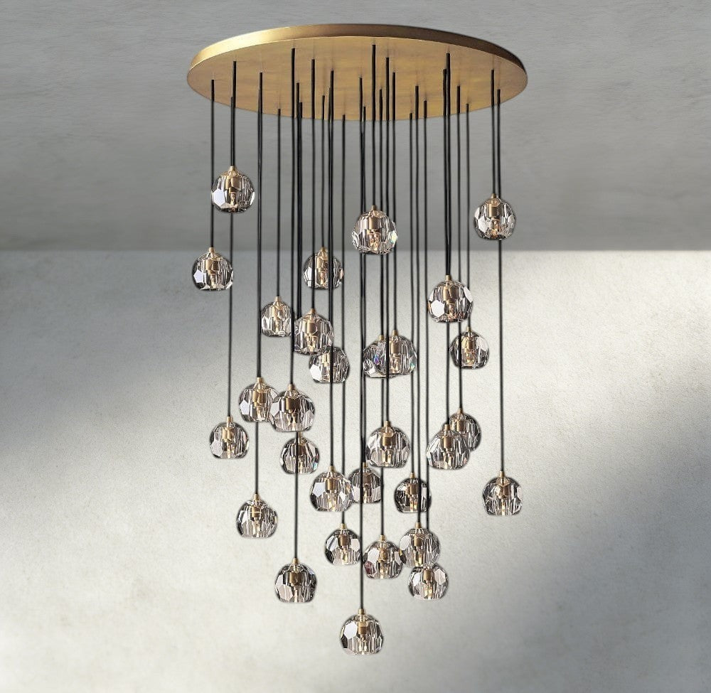 Boule De Cristal Clear/ Smoke Glass Round Cluster Chandelier 14", 19", 24", 30", 40"-Manorlights