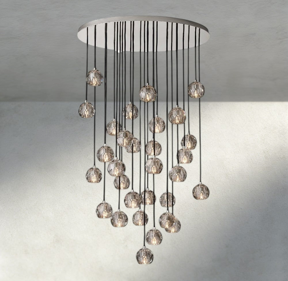 Boule De Cristal Clear/ Smoke Glass Round Cluster Chandelier 14", 19", 24", 30", 40"-Manorlights