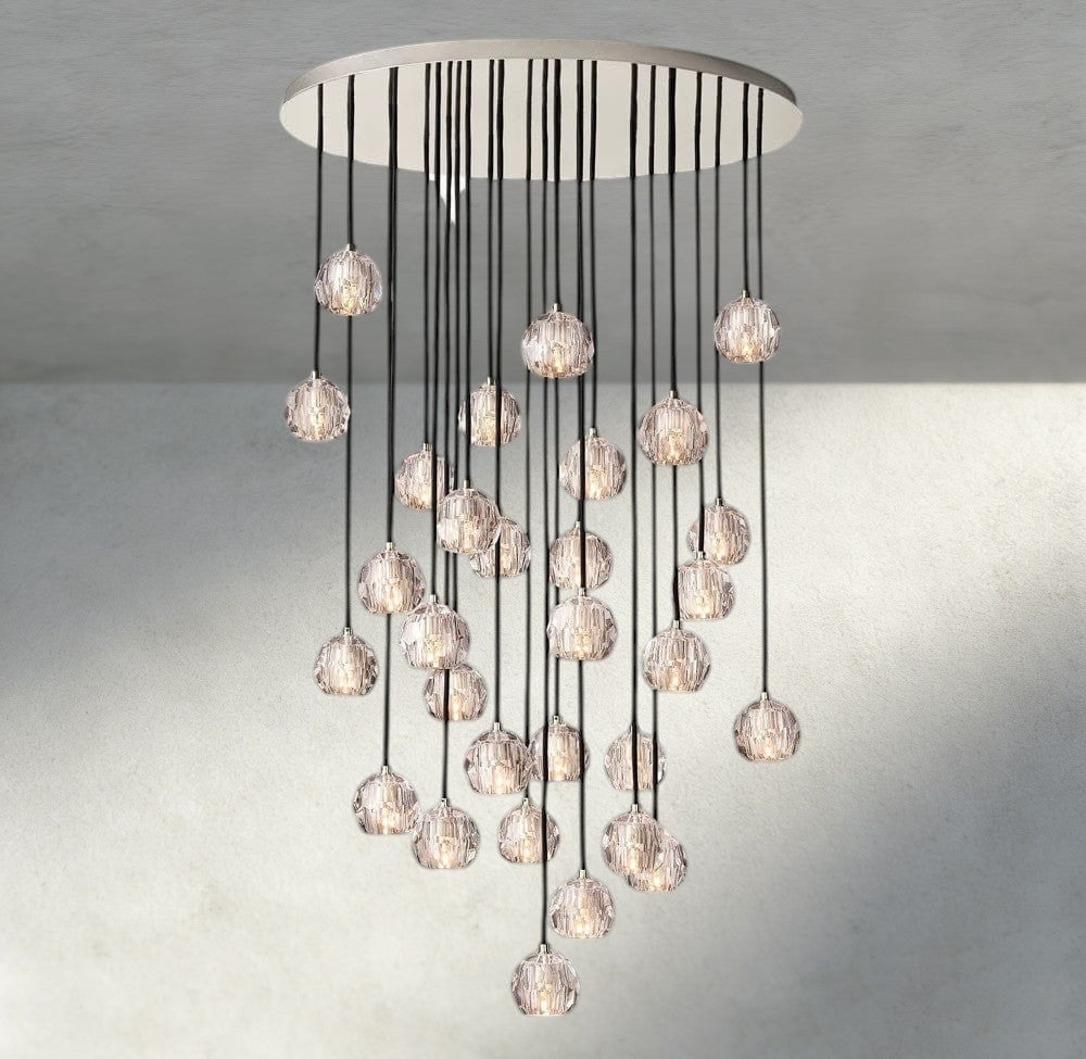 Boule De Cristal Clear/ Smoke Glass Round Cluster Chandelier 14", 19", 24", 30", 40"-Manorlights