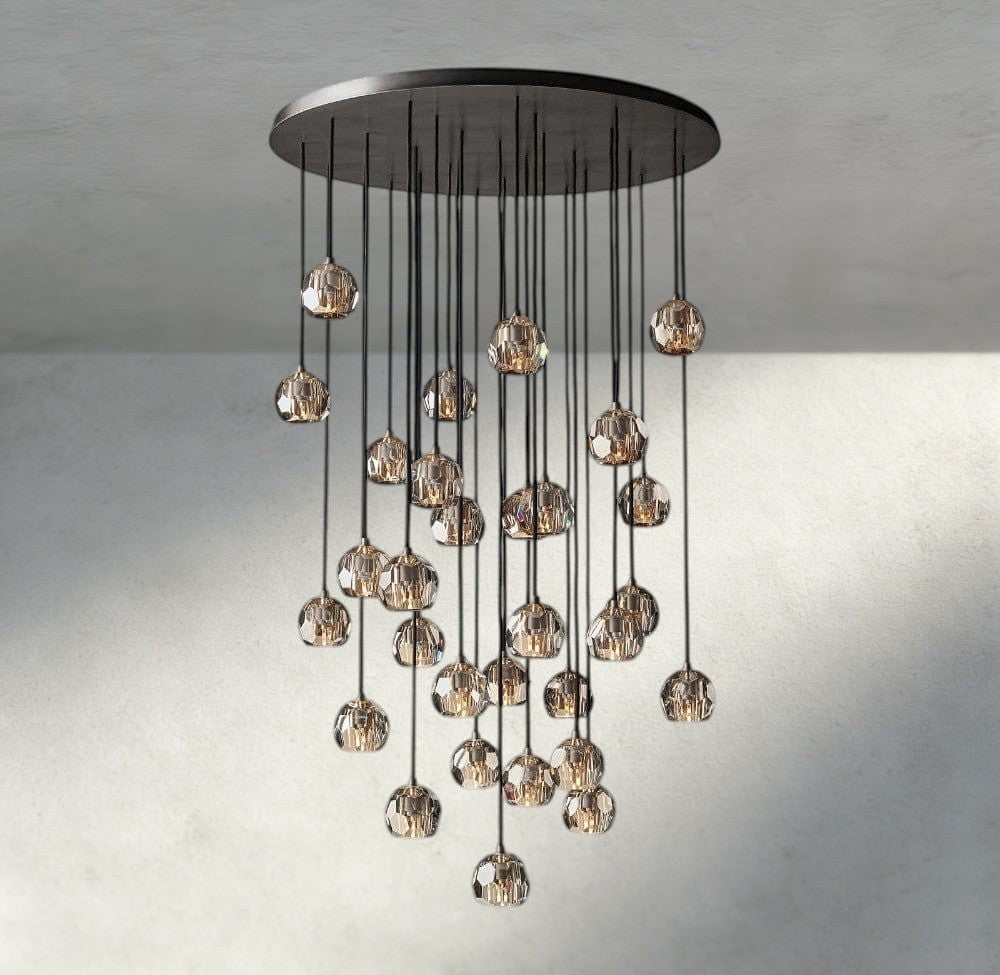 Boule De Cristal Clear/ Smoke Glass Round Cluster Chandelier 14", 19", 24", 30", 40"-Manorlights