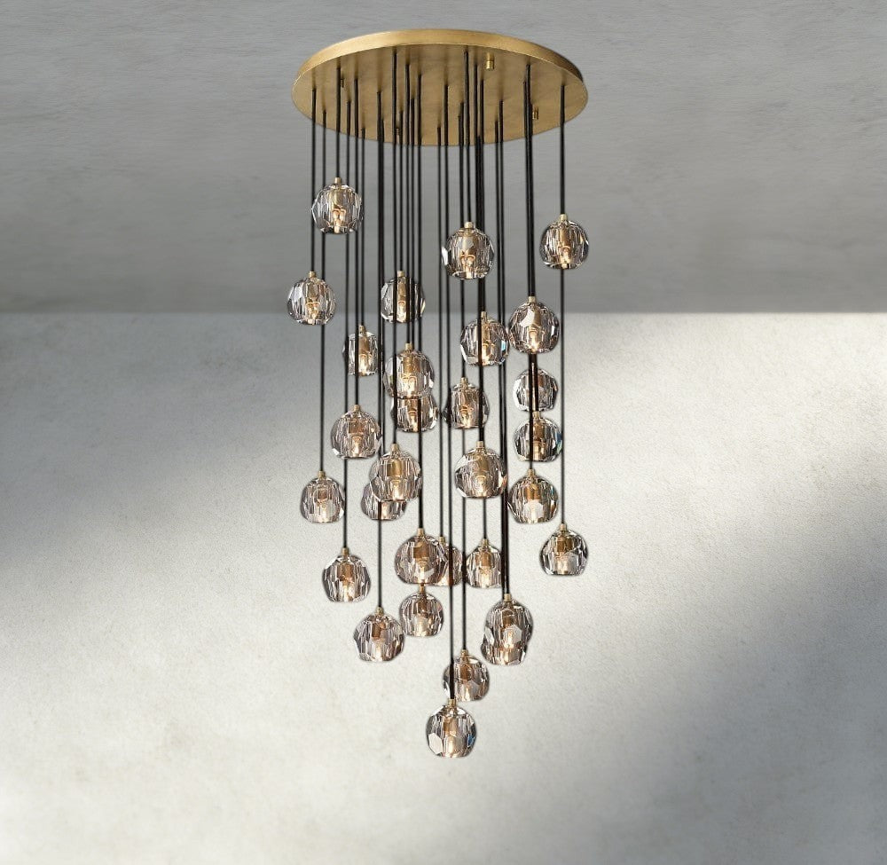 Boule De Cristal Clear/ Smoke Glass Round Cluster Chandelier 14", 19", 24", 30", 40"-Manorlights