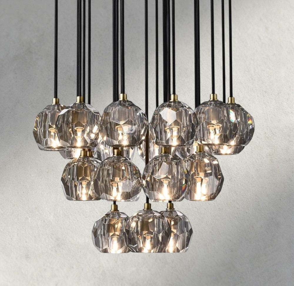 Boule De Cristal Clear/ Smoke Glass Round Cluster Chandelier 14", 19", 24", 30", 40"-Manorlights