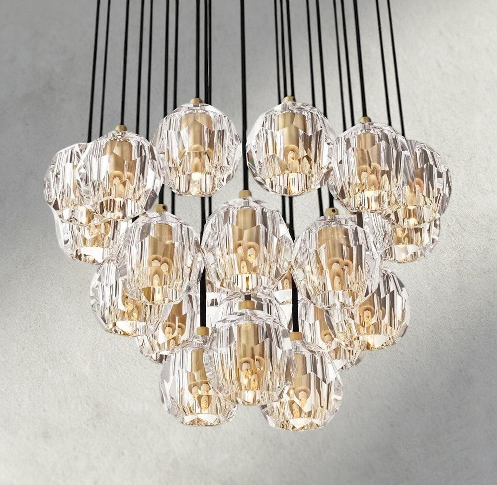 Boule De Cristal Clear/ Smoke Glass Round Cluster Chandelier 14", 19", 24", 30", 40"-Manorlights