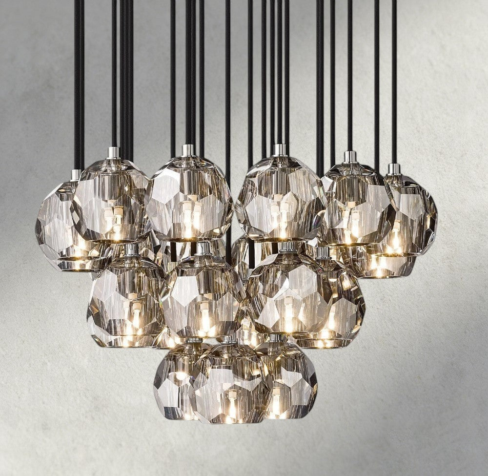Boule De Cristal Clear/ Smoke Glass Round Cluster Chandelier 14", 19", 24", 30", 40"-Manorlights