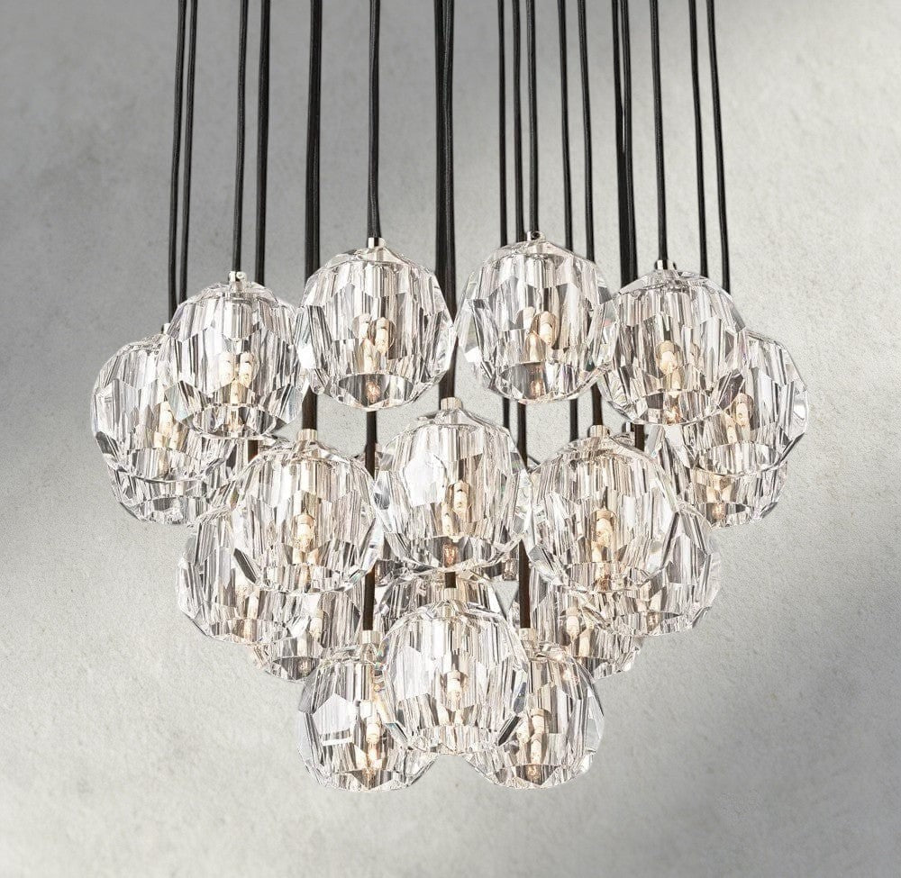 Boule De Cristal Clear/ Smoke Glass Round Cluster Chandelier 14", 19", 24", 30", 40"-Manorlights
