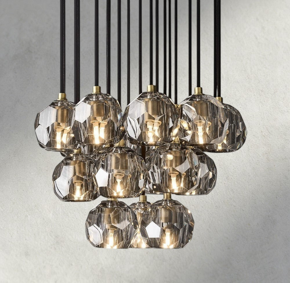 Boule De Cristal Clear/ Smoke Glass Round Cluster Chandelier 14", 19", 24", 30", 40"-Manorlights