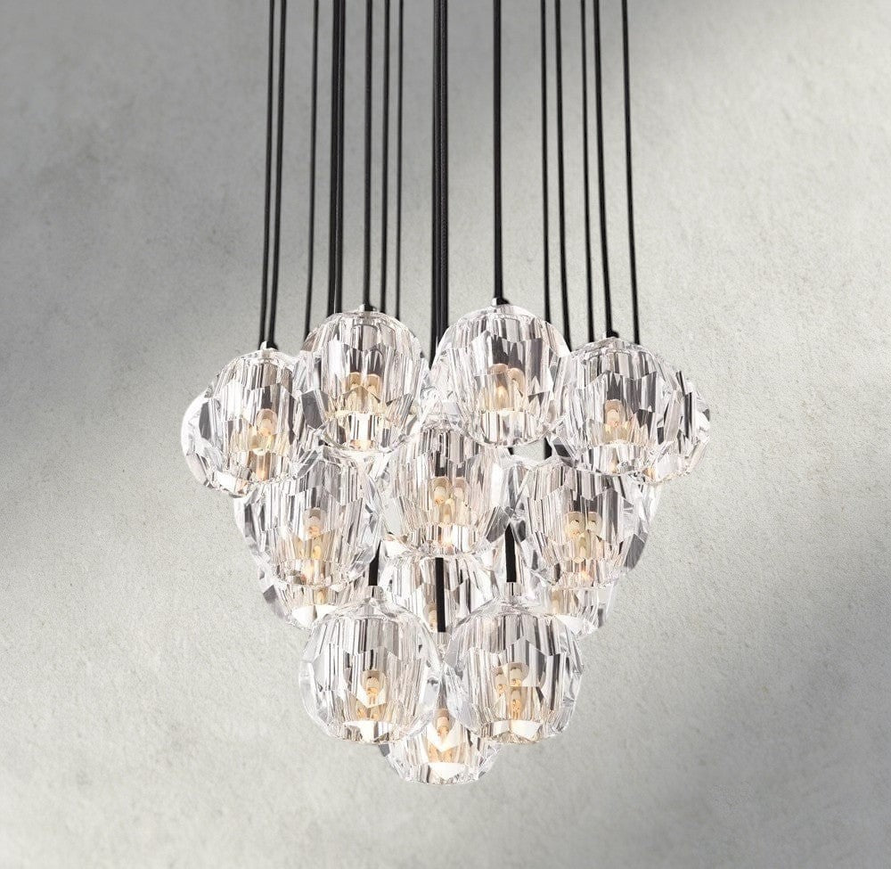 Boule De Cristal Clear/ Smoke Glass Round Cluster Chandelier 14", 19", 24", 30", 40"-Manorlights